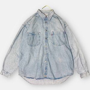 Vintage Levi’s Red Tab Denim Overshirt XL Light Wash 90s Workwear
